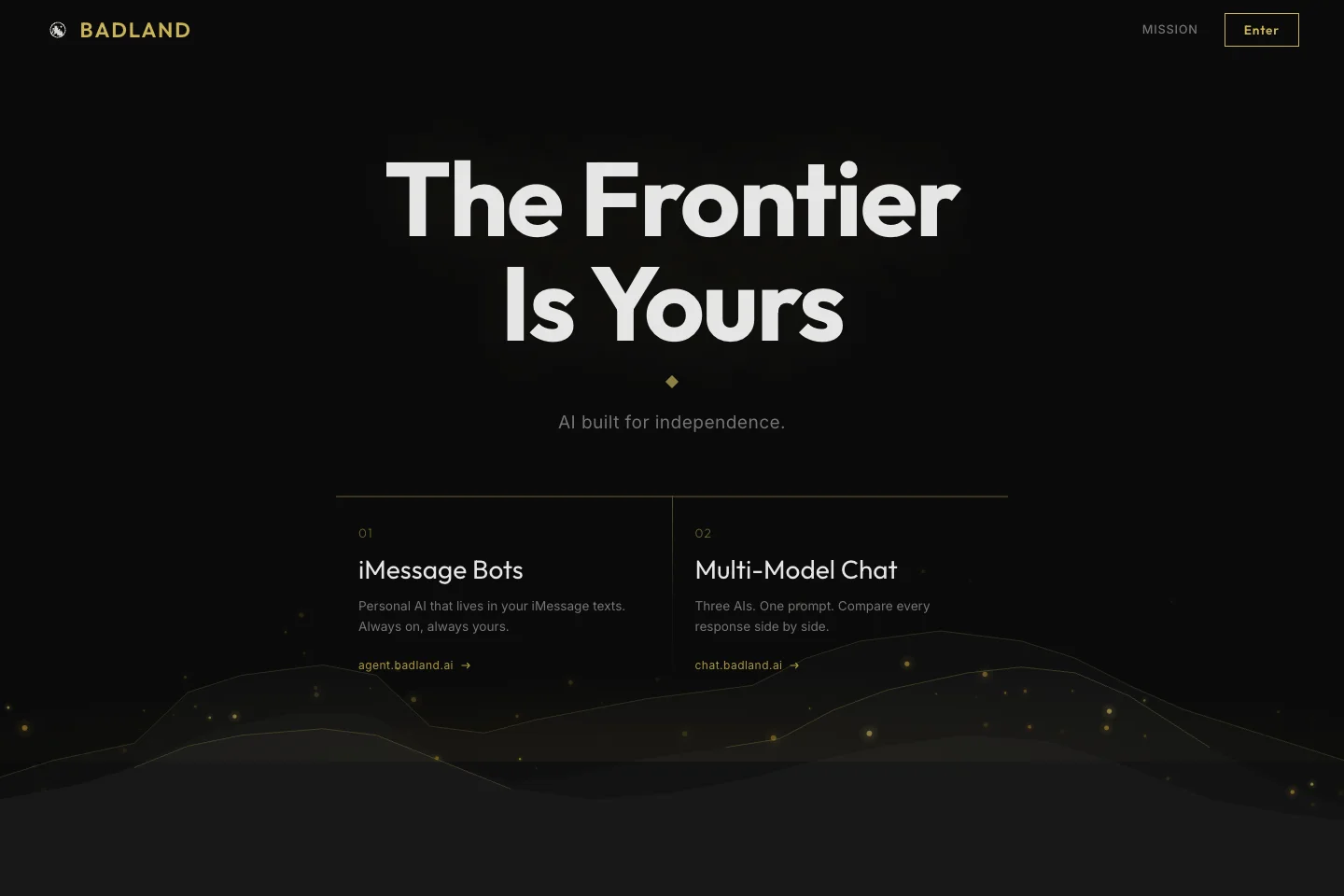 Badland product landing page