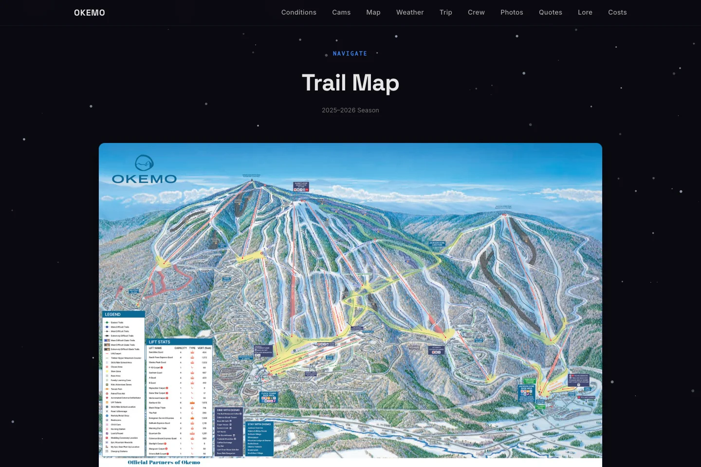 Interactive trail-map section created through the Badland agent platform